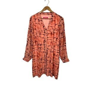 Catherine Malandrino Women's V-Neck Shirt Dress Size 10 Multicolor